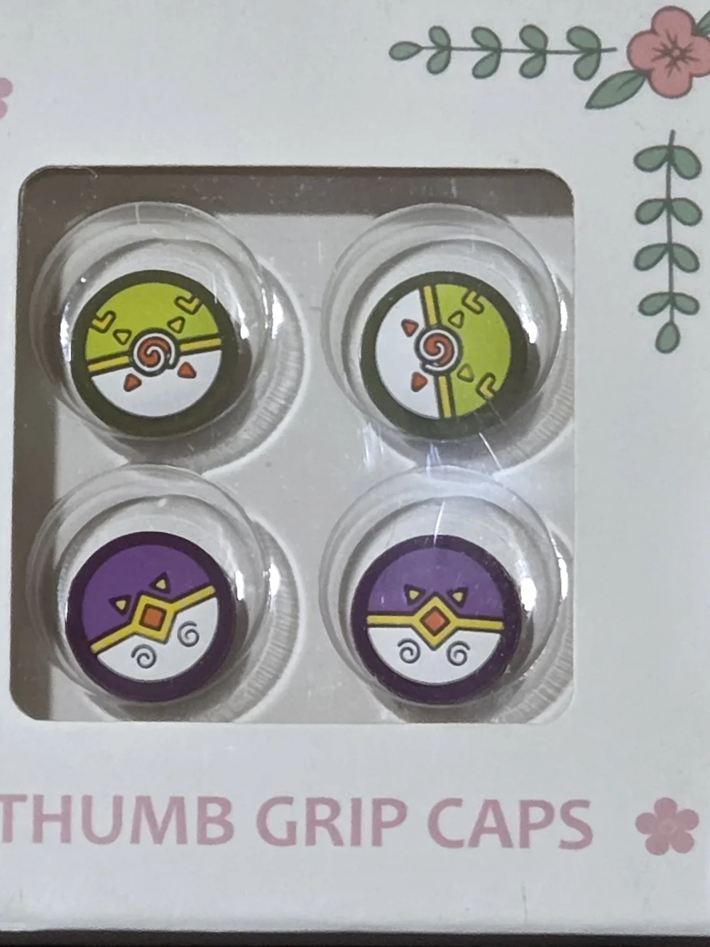 Protective Clear Case for Switch 2 with Purple and Lime Thumb Grip Caps